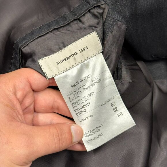 VASSI Couture Suit 2pc Super 130s Made in Italy Grey 52R 46x30 - Picture 9 of 13